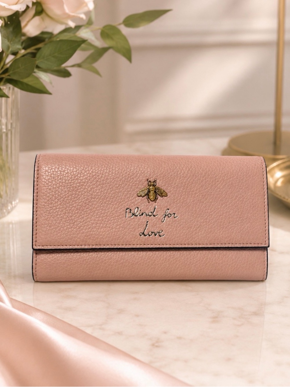 GUCCI Blind for Love Pink Leather Wallet